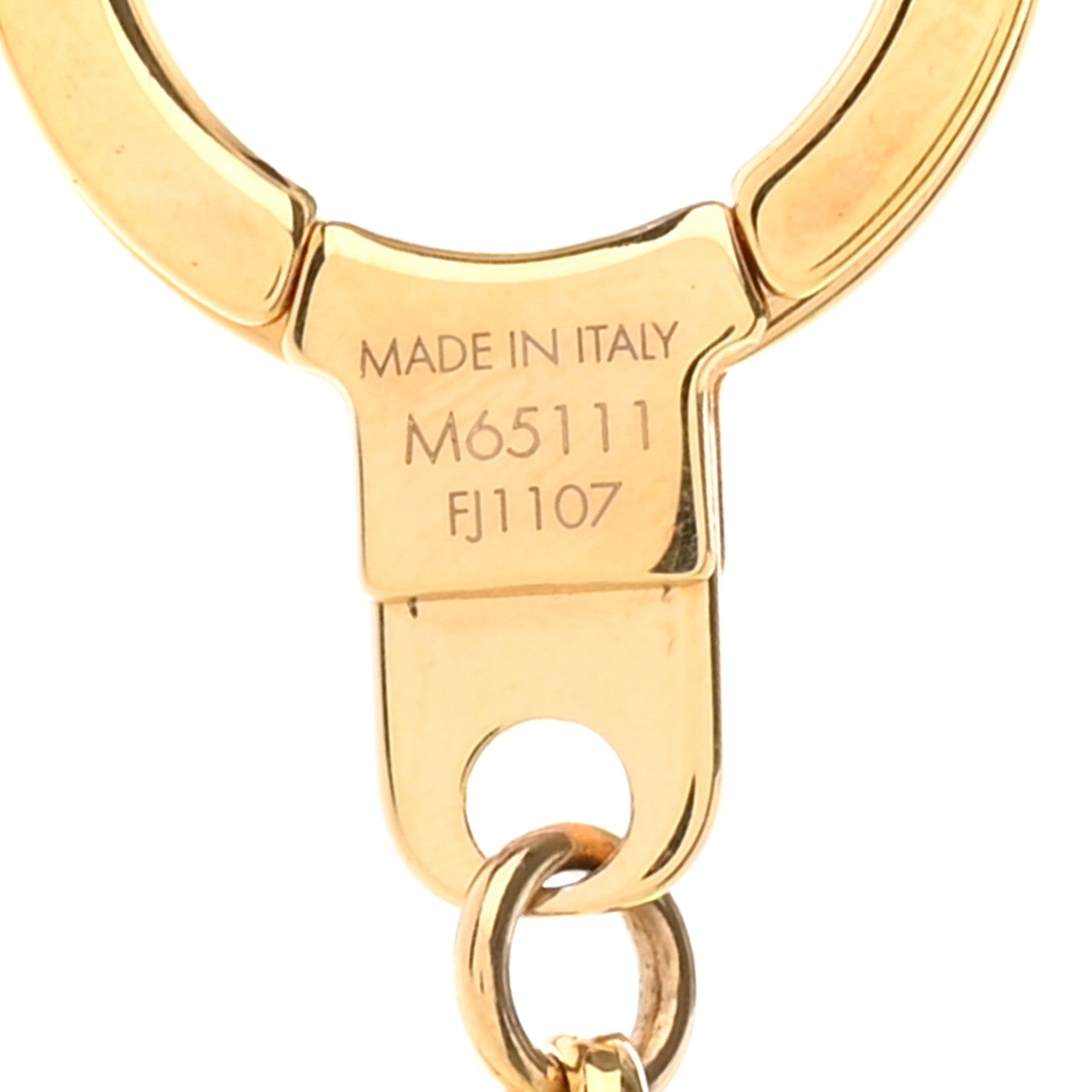 Louis Vuitton Brass Enamel Fleur De Monogram Bag Charm Chain Gold 3 of 6