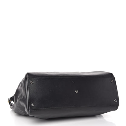 Fendi Calfskin Calf Hair Leopard Print Large Peekaboo Iconic Satchel Black 4 of 13