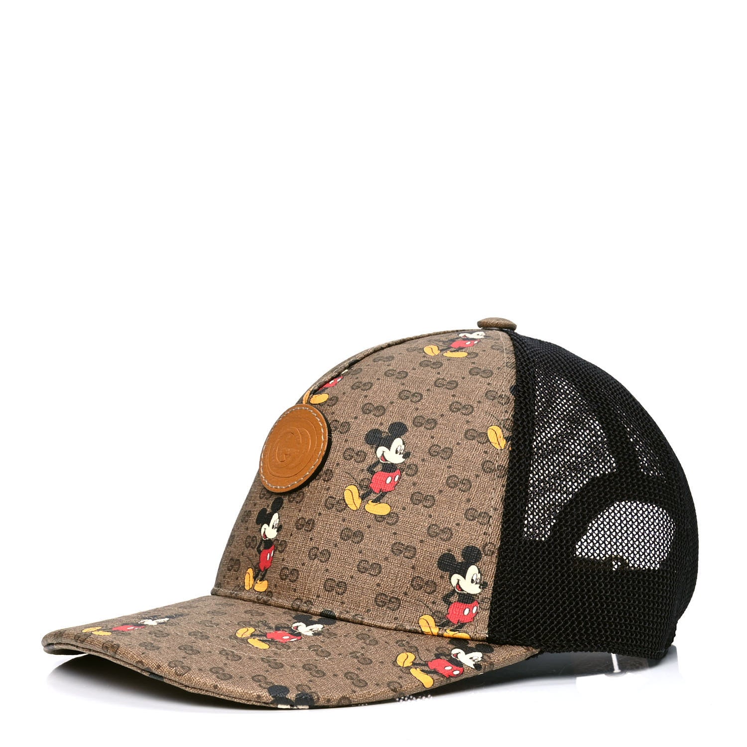 Gucci X DISNEY Mini Vintage GG Supreme Monogram Mickey Mouse Baseball Hat S Beige Vintage Sun Oil 1 of 4