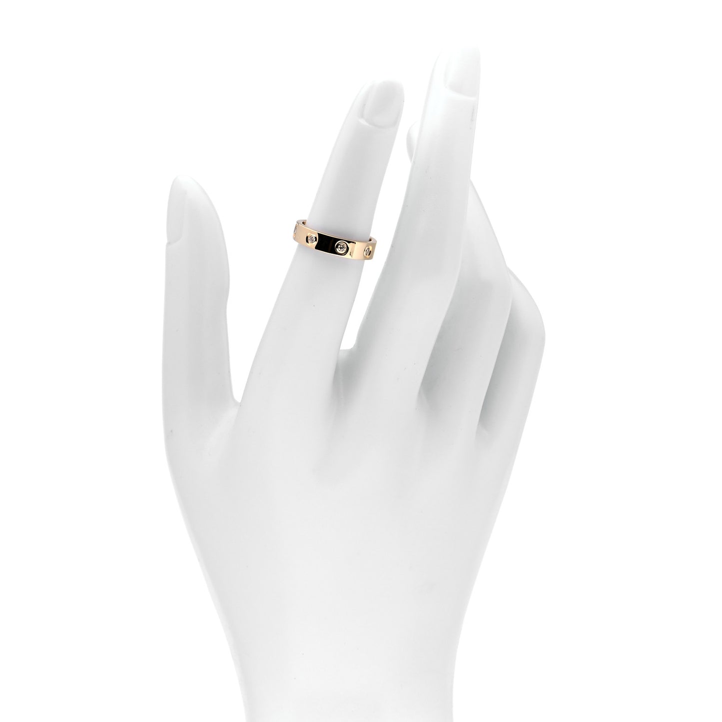 18K Yellow Gold 8 Diamond 4mm LOVE Wedding Band Ring 49 5