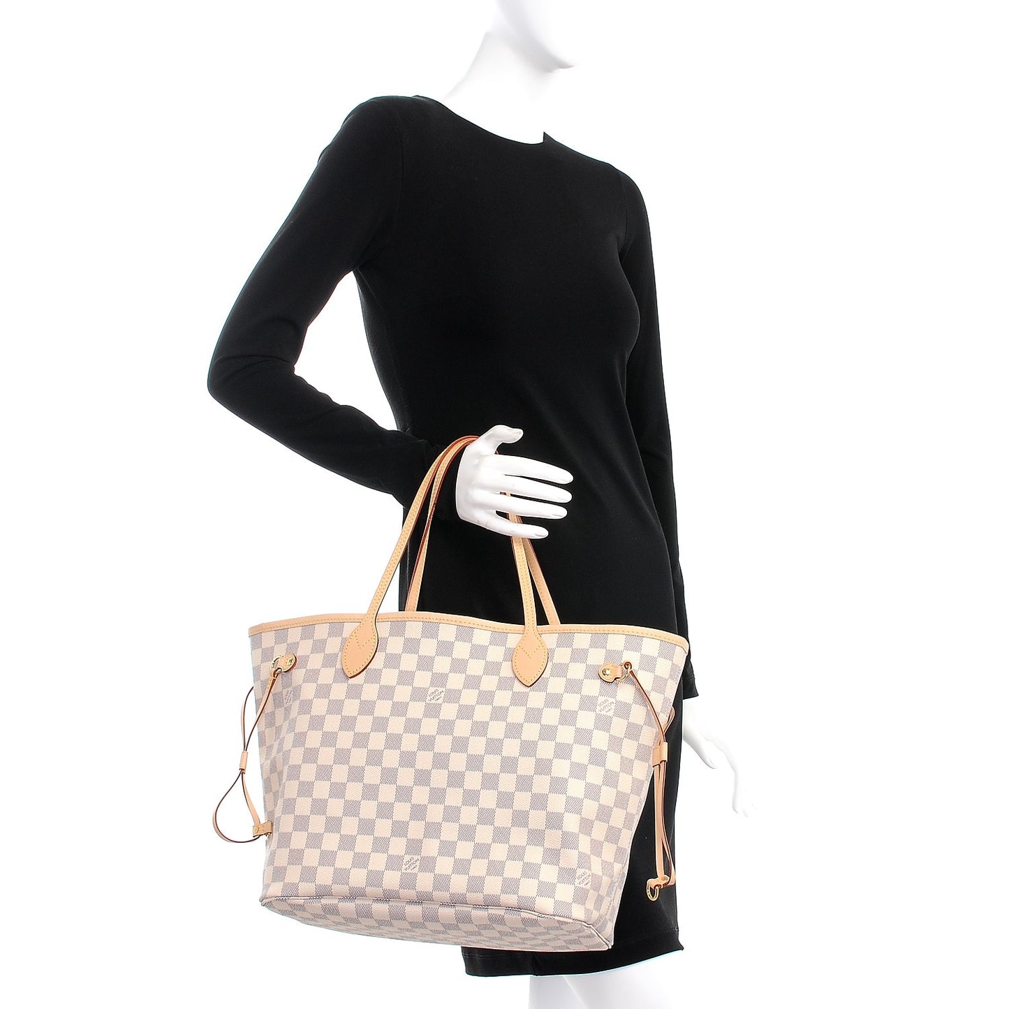 Damier Azur Neo Neverfull MM Rose Ballerine
