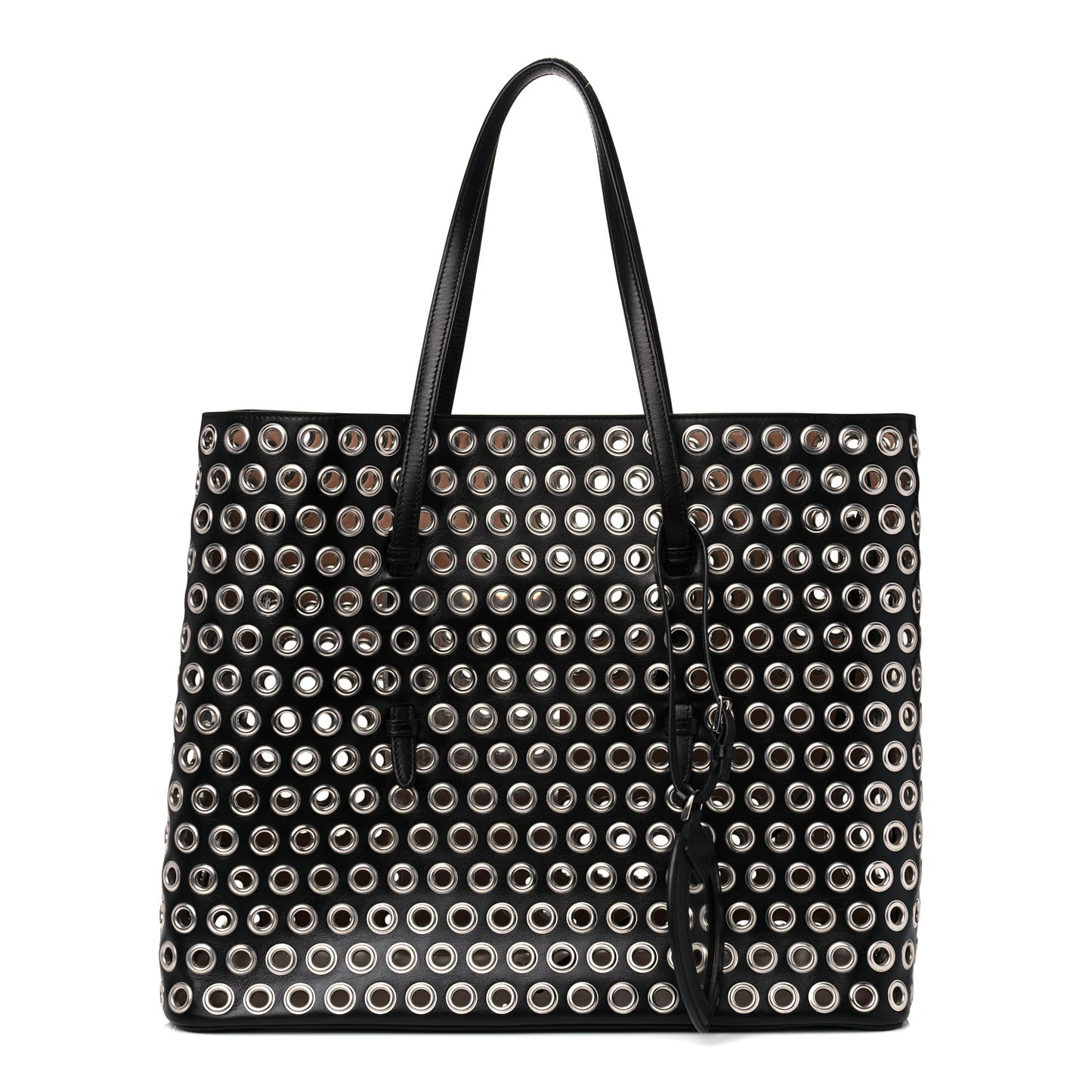 Calfskin Grommet Tote Black