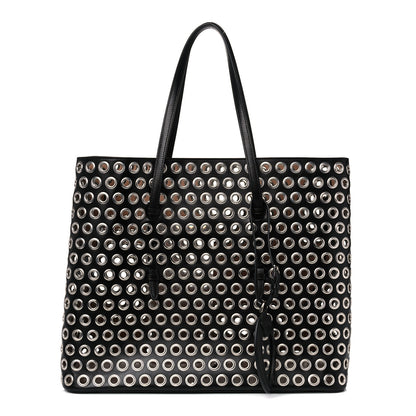 Alaia Calfskin Grommet Tote Black 3 of 12