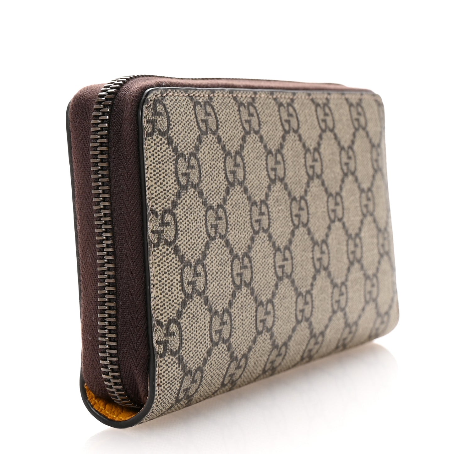 GG Supreme Monogram Neo Vintage Zip Around Wallet Beige Crop New Acero