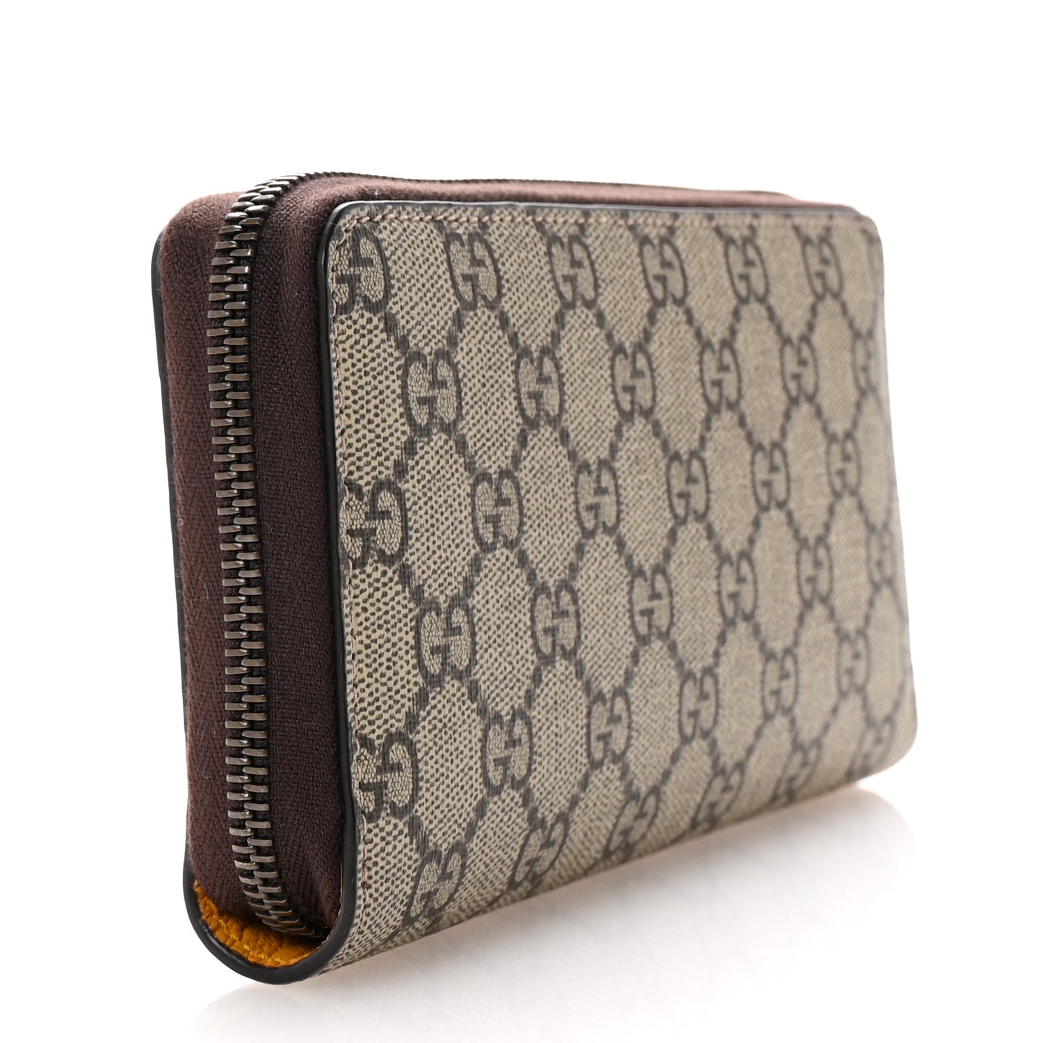 Gucci GG Supreme Monogram Neo Vintage Zip Around Wallet Beige Crop New Acero 3 of 8