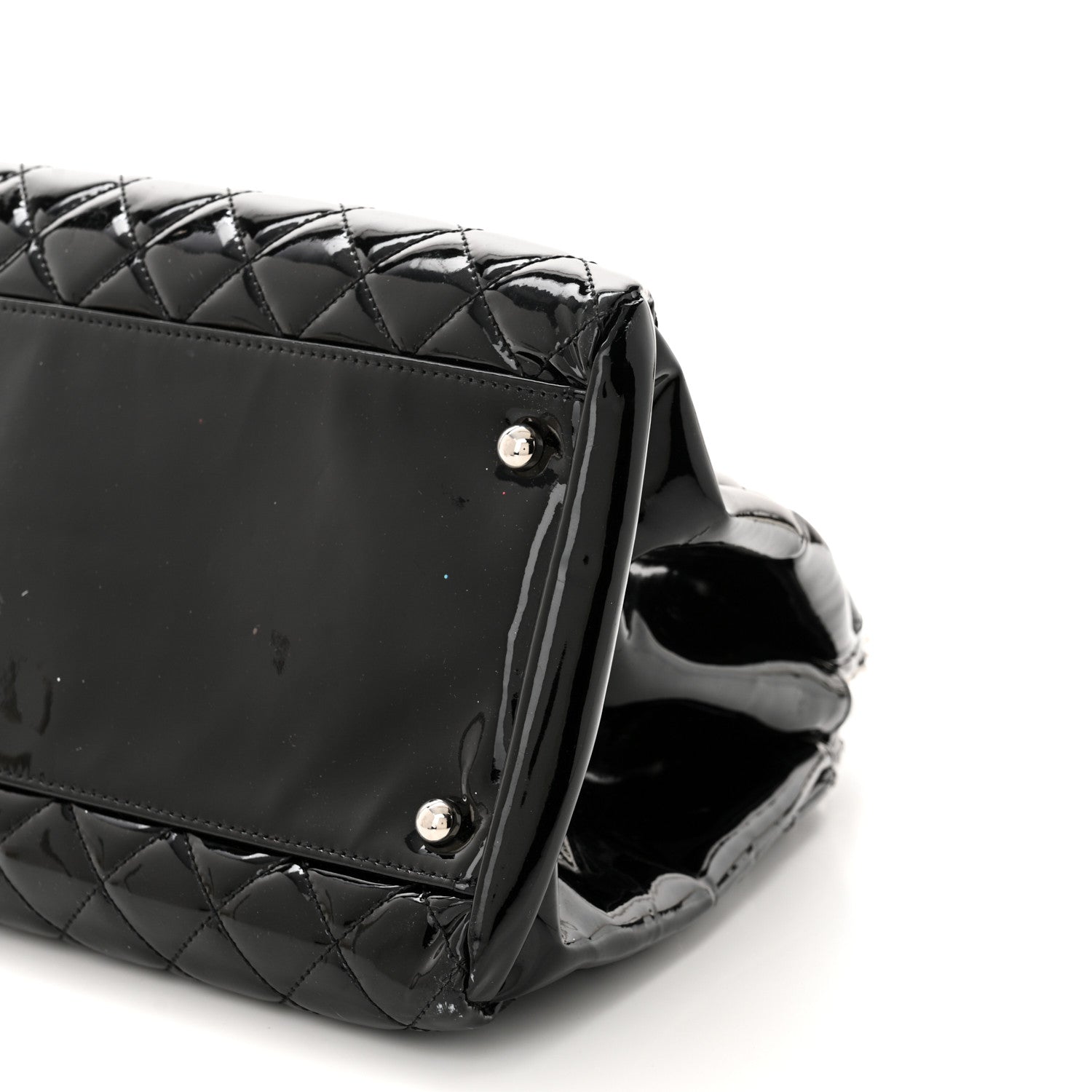 Chanel Patent Quilted Large Just Mademoiselle Bowling Bag Black 12 of 15