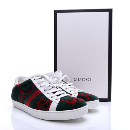 Gucci Terry Cloth GG Monogram Web Womens Ace Sneakers 36.5 Green Red 12 of 12