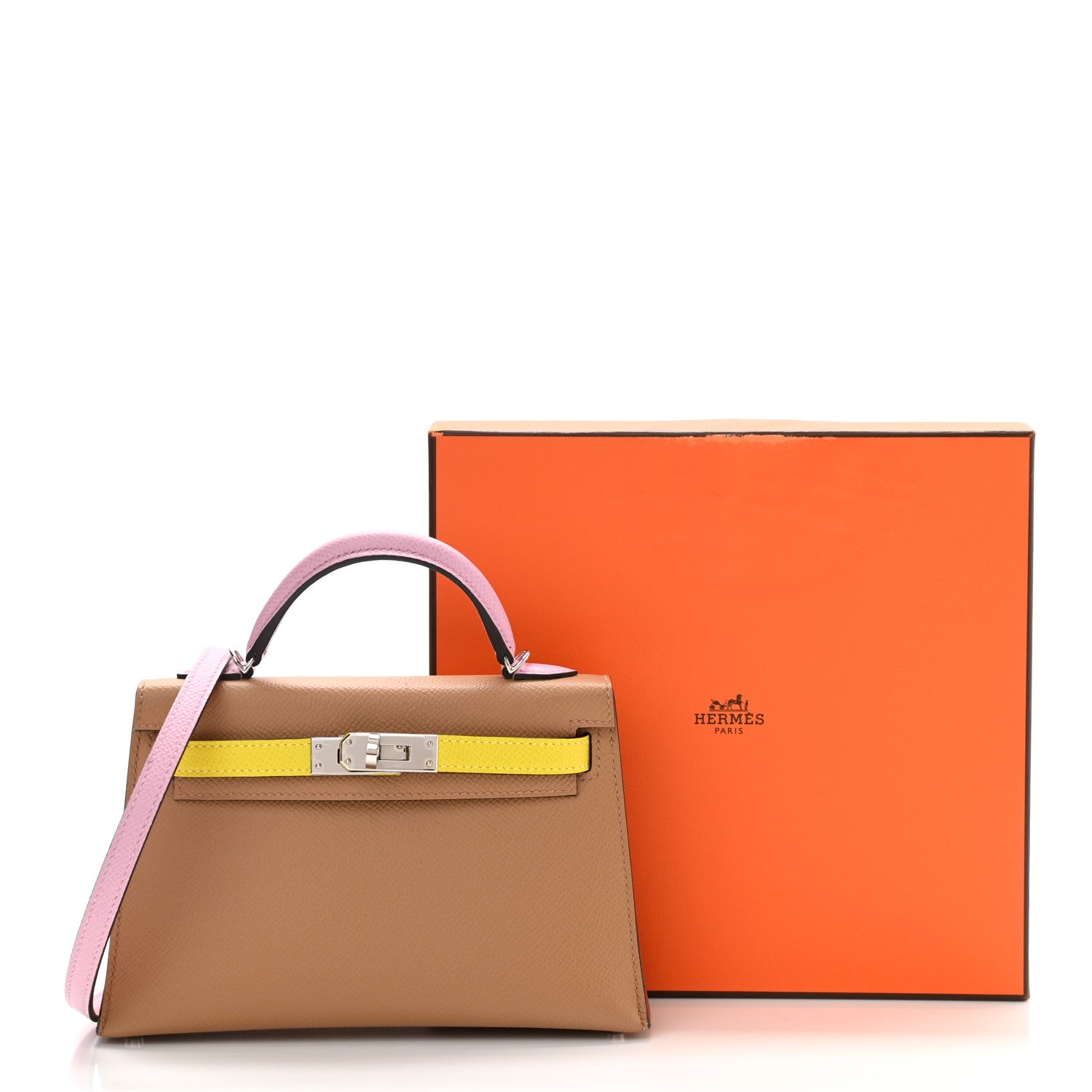 Hermes Epsom Mini Kelly Sellier 20 Chai Mauve Sylvestre Lime 11 of 11