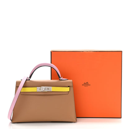 Hermes Epsom Mini Kelly Sellier 20 Chai Mauve Sylvestre Lime 11 of 11