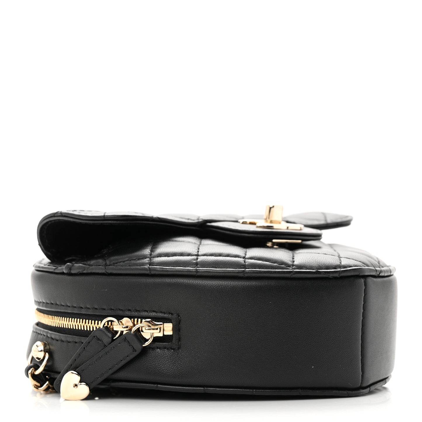 Lambskin Quilted CC In Love Heart Bag Black
