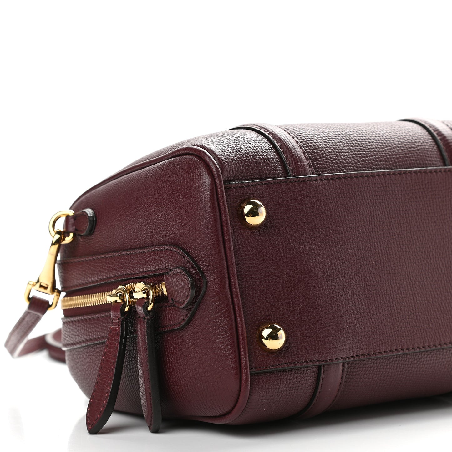 Derby Calfskin Small Alchester Bowling Bag Mahogany Red