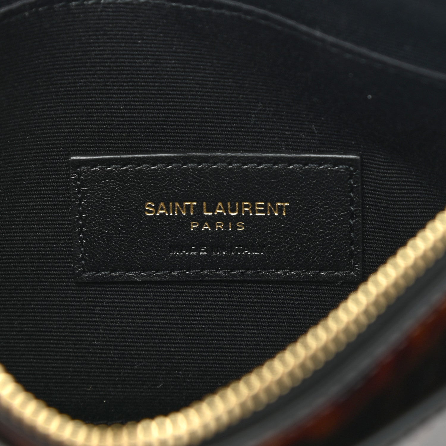 Saint Laurent Patent Tartarugato Monogram Bill Pouch Tortoise Brown 6 of 8