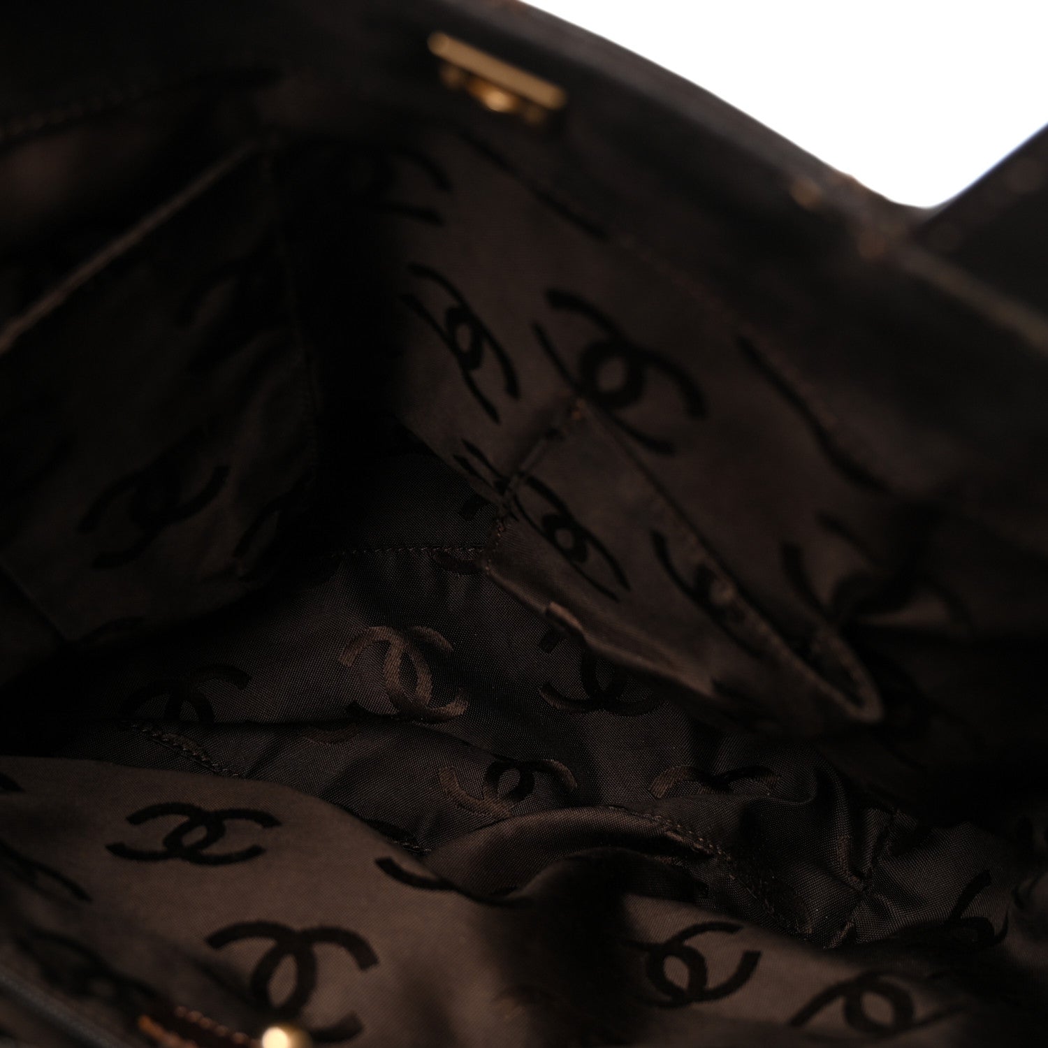 Chanel Suede Quilted Shopping Tote Brown 5 of 14