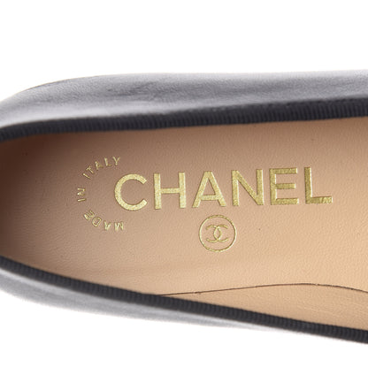 Chanel Lambskin Patent CC Cap Toe Ballerina Flats 36 Black 9 of 11