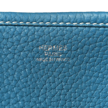 Hermes Taurillon Clemence Evelyne III GM Blue Jean 6 of 16