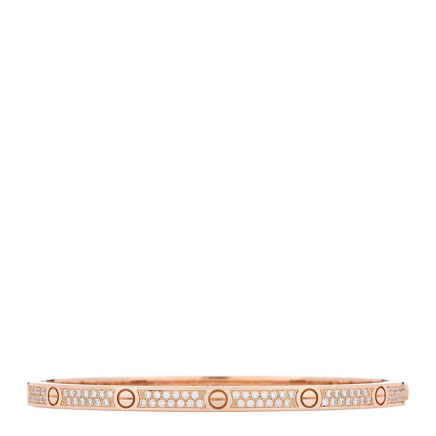 Cartier 18K Pink Gold Diamond Small LOVE Paved Bracelet 16 1 of 6