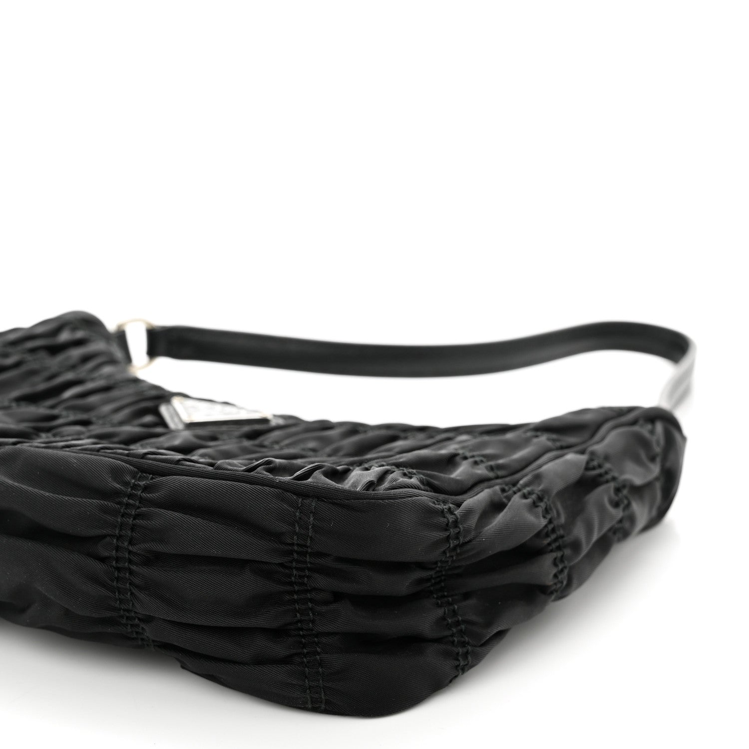 Prada Tessuto Nylon Gaufre Shoulder Bag Black 8 of 8
