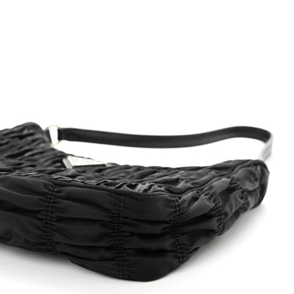 Prada Tessuto Nylon Gaufre Shoulder Bag Black 8 of 8