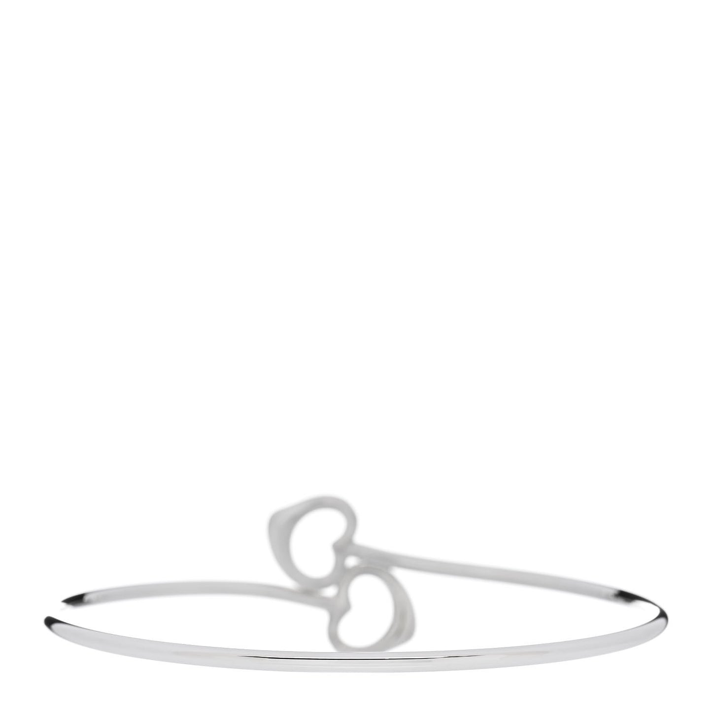 Sterling Silver Elsa Peretti Double Open Heart Bangle Bracelet
