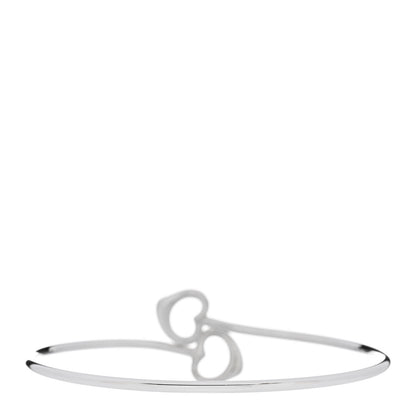 Tiffany Sterling Silver Elsa Peretti Double Open Heart Bangle Bracelet 2 of 4