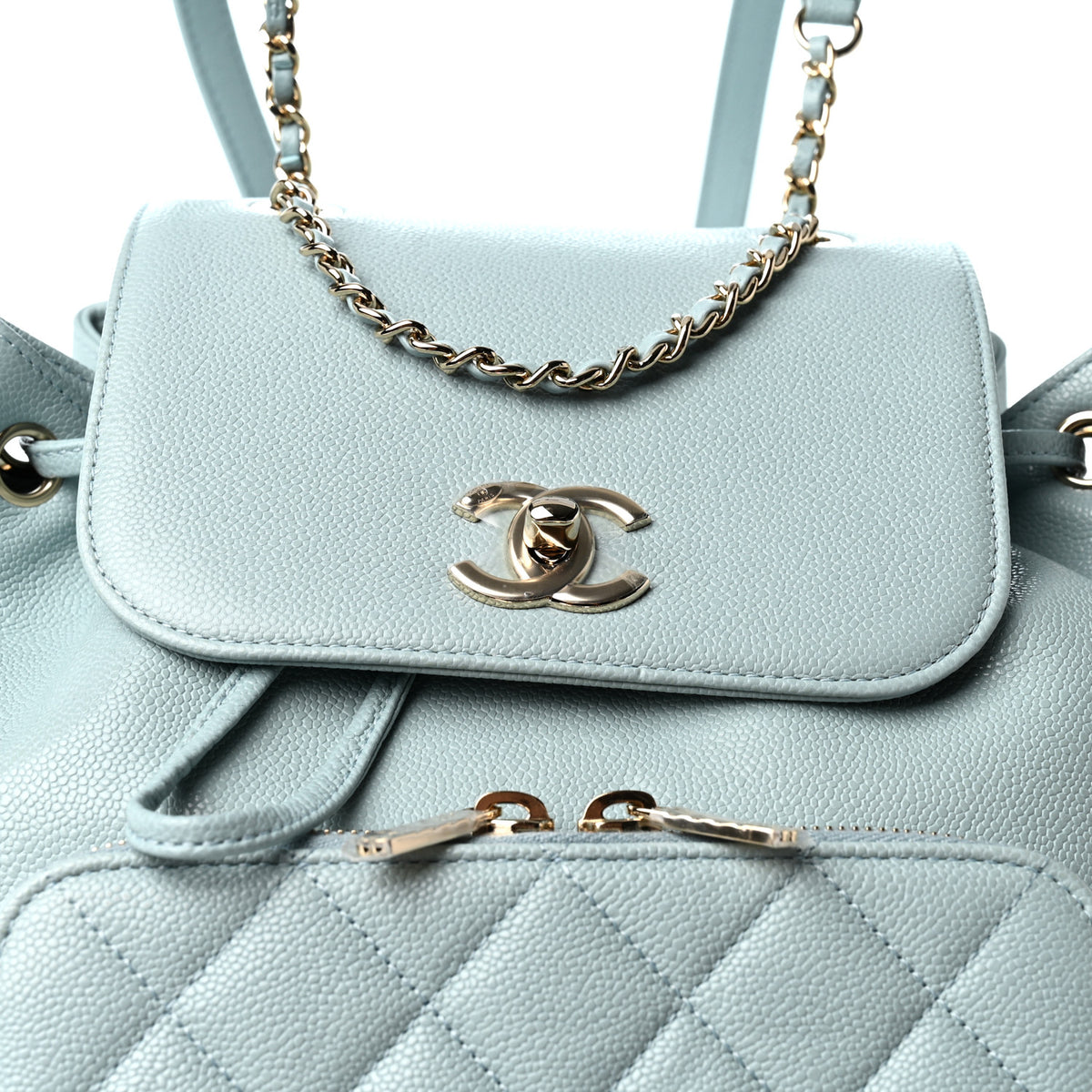 Chanel Caviar Quilted Business Affinity Backpack Light Blue 8 of 10