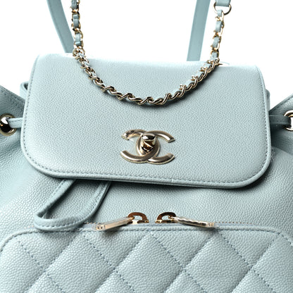 Chanel Caviar Quilted Business Affinity Backpack Light Blue 8 of 10