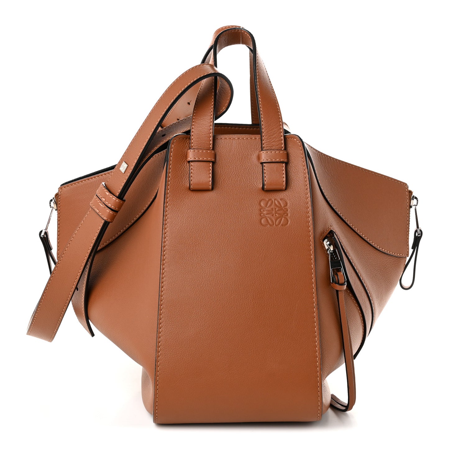 Calfskin Small Hammock Shoulder Bag Tan
