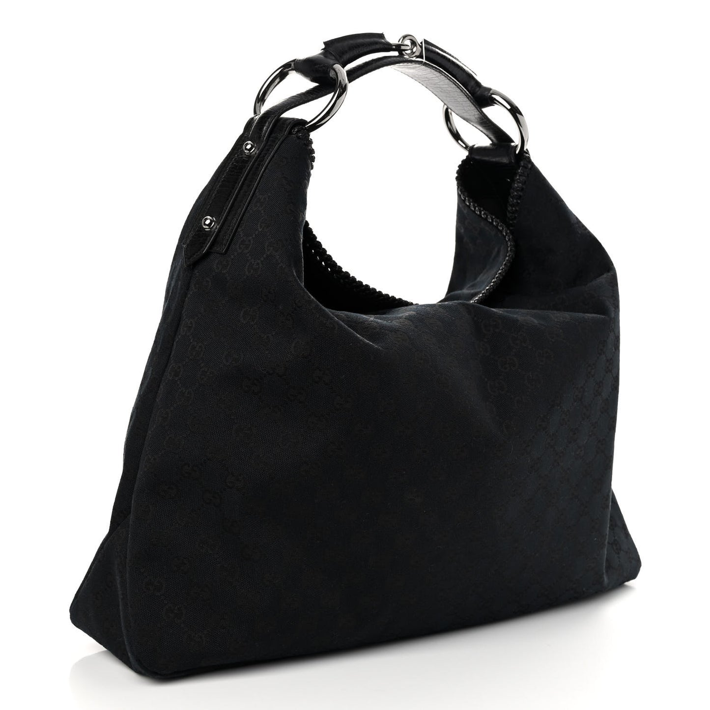 Monogram Large Horsebit Chain Hobo Black