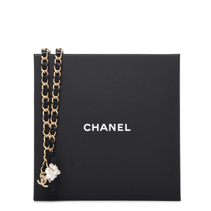 Chanel Calfskin Crystal Chain Camellia Belt 90 Black Gold 6 of 6