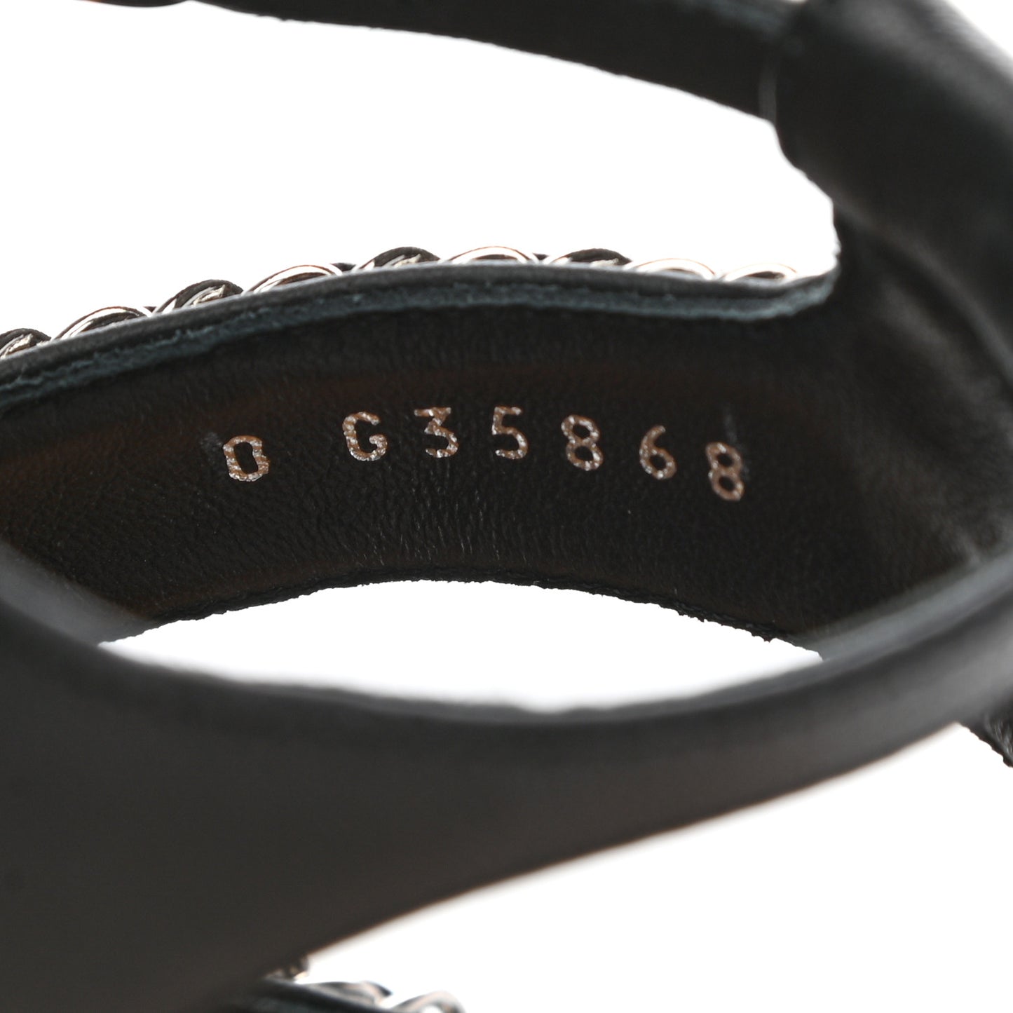 Lambskin Chain Wedge Sandals 38 Black