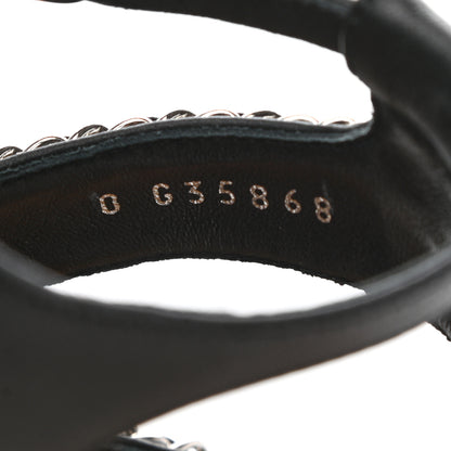 Chanel Lambskin Chain Wedge Sandals 38 Black 8 of 17