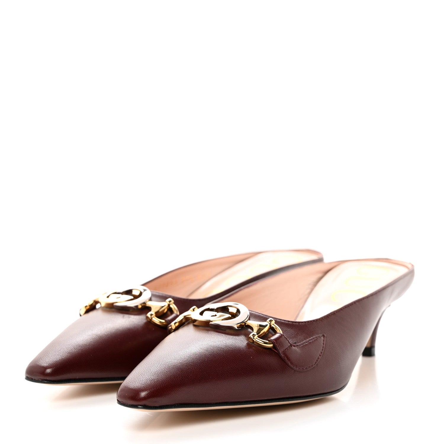 Gucci Malaga Kid Zumi Low Heel Mules 37.5 Red 3 of 8