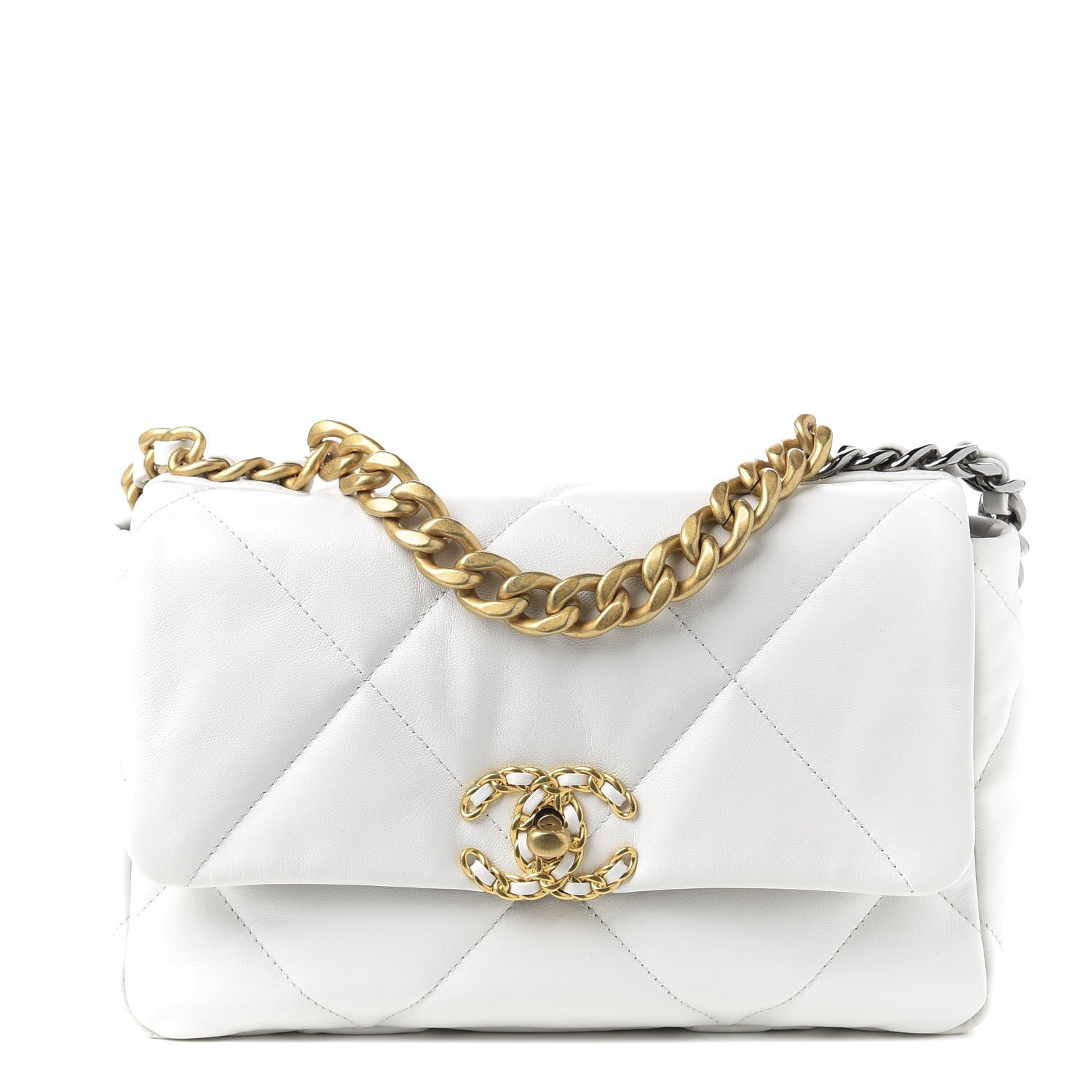 Chanel Goatskin Quilted Medium 19 Flap White 1 of 9