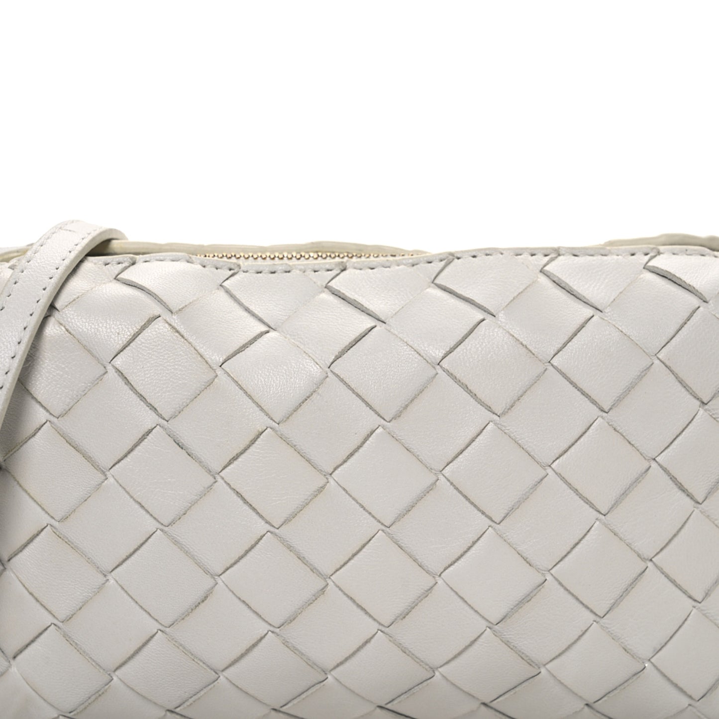 Nappa Intrecciato Candy Loop Camera Bag White