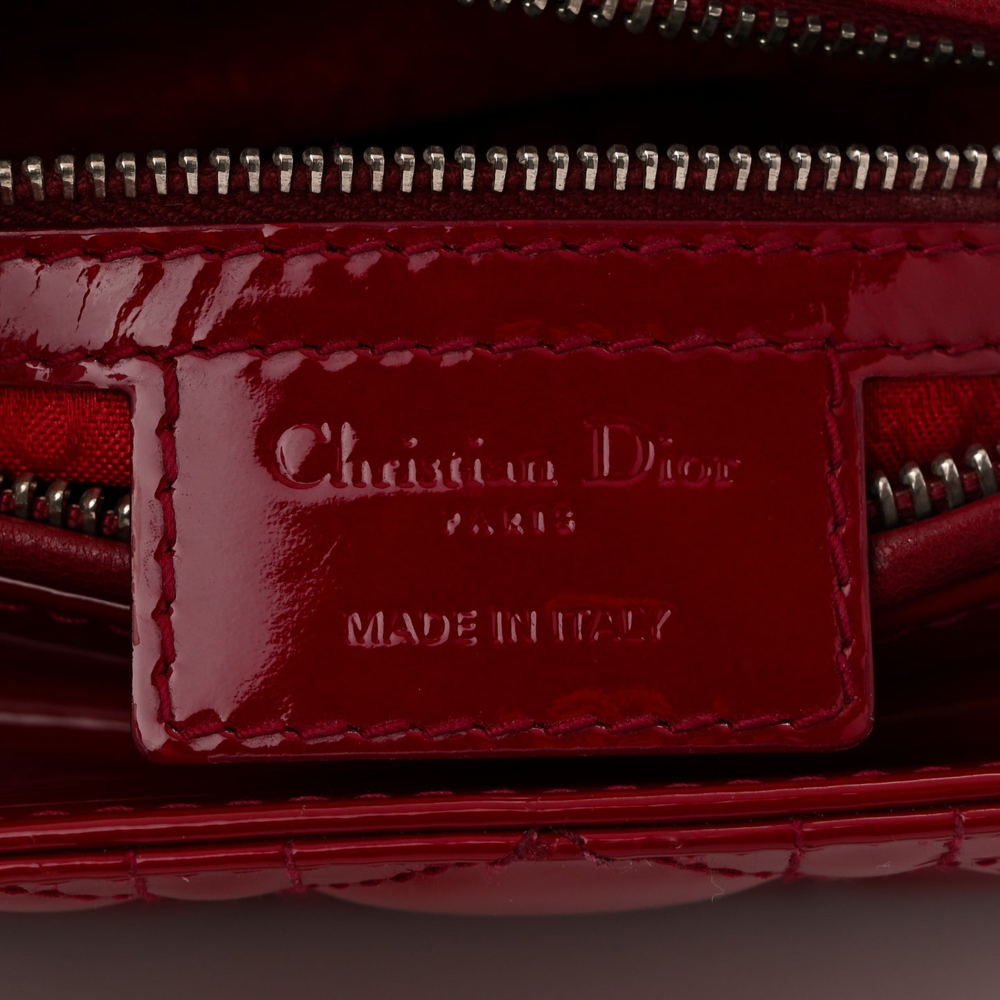 Patent Cannage Medium Lady Dior Red