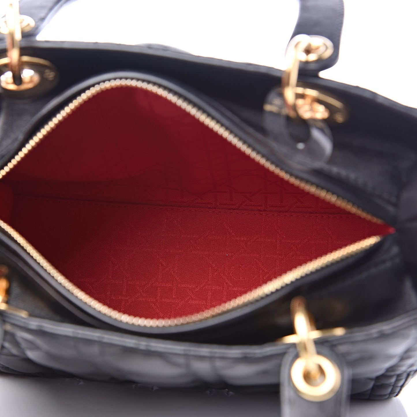 Lambskin Cannage Medium Lady Dior Black