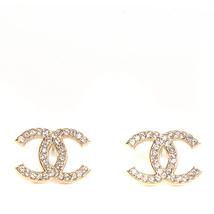 Chanel Crystal CC Earrings Gold 1 of 5