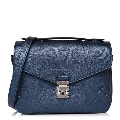 Louis Vuitton Metallic Empreinte Monogram Giant Pochette Metis Navy Nacre 1 of 10