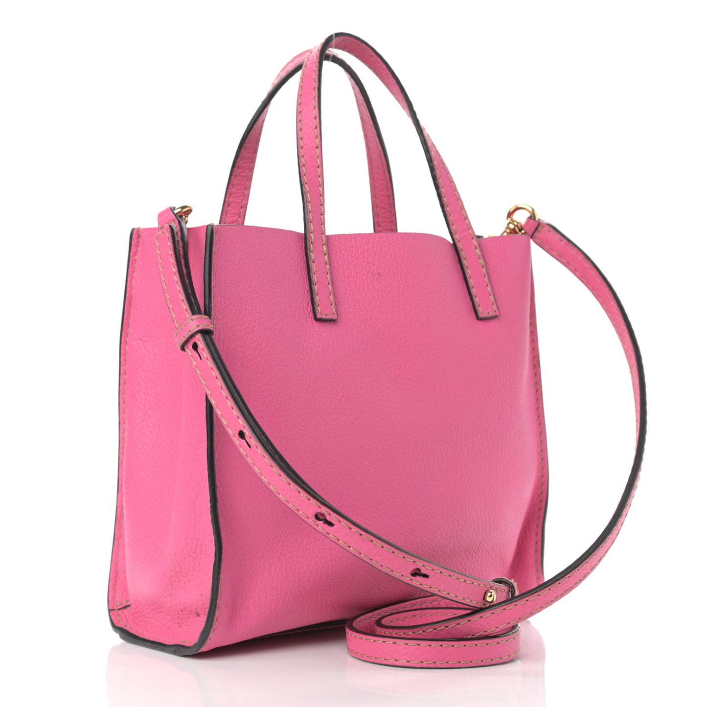 Grained Calfskin Mini Grind Tote Pink