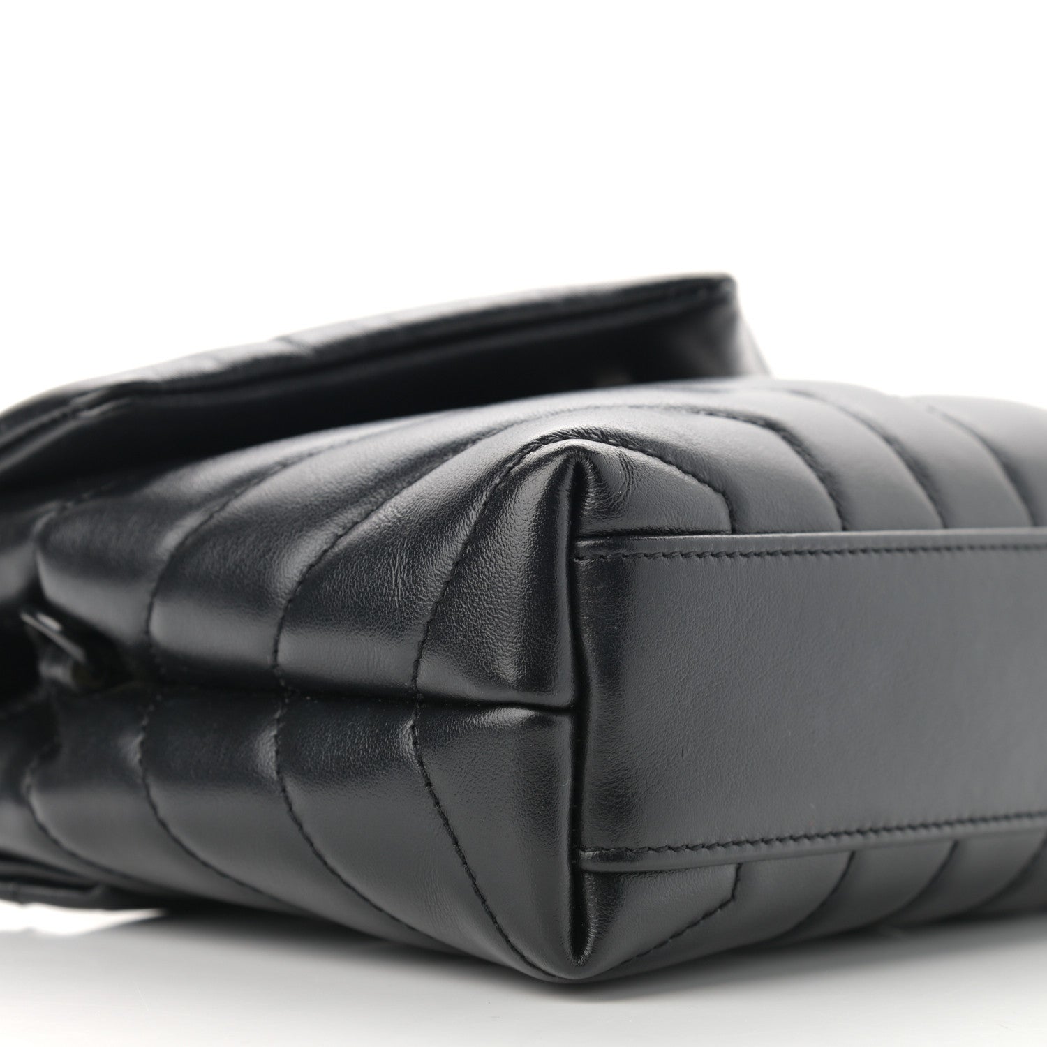 Saint Laurent Calfskin Y Quilted Monogram Toy Loulou Crossbody Bag Black 9 of 12