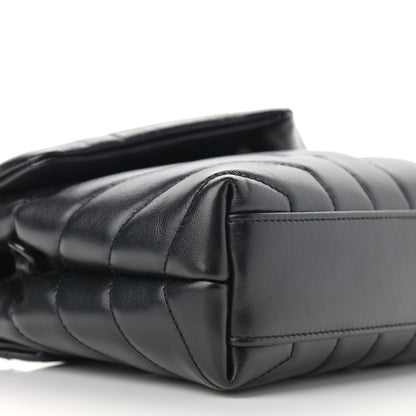 Saint Laurent Calfskin Y Quilted Monogram Toy Loulou Crossbody Bag Black 9 of 12