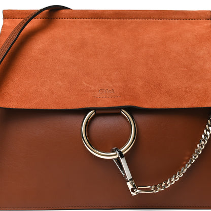 Chloe Suede Calfskin Medium Faye Shoulder Bag Tobacco 8 of 14