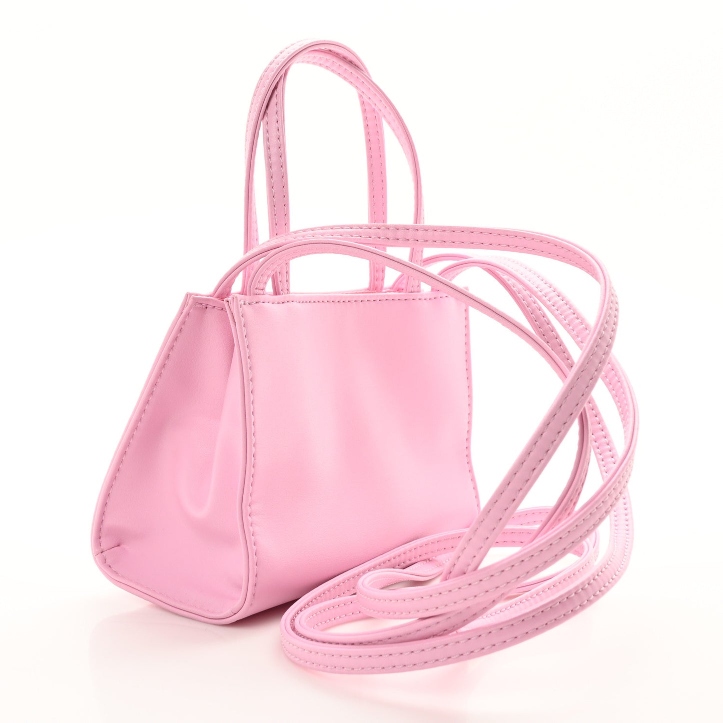 Vegan Leather Small Shopping Bag Bubblegum
