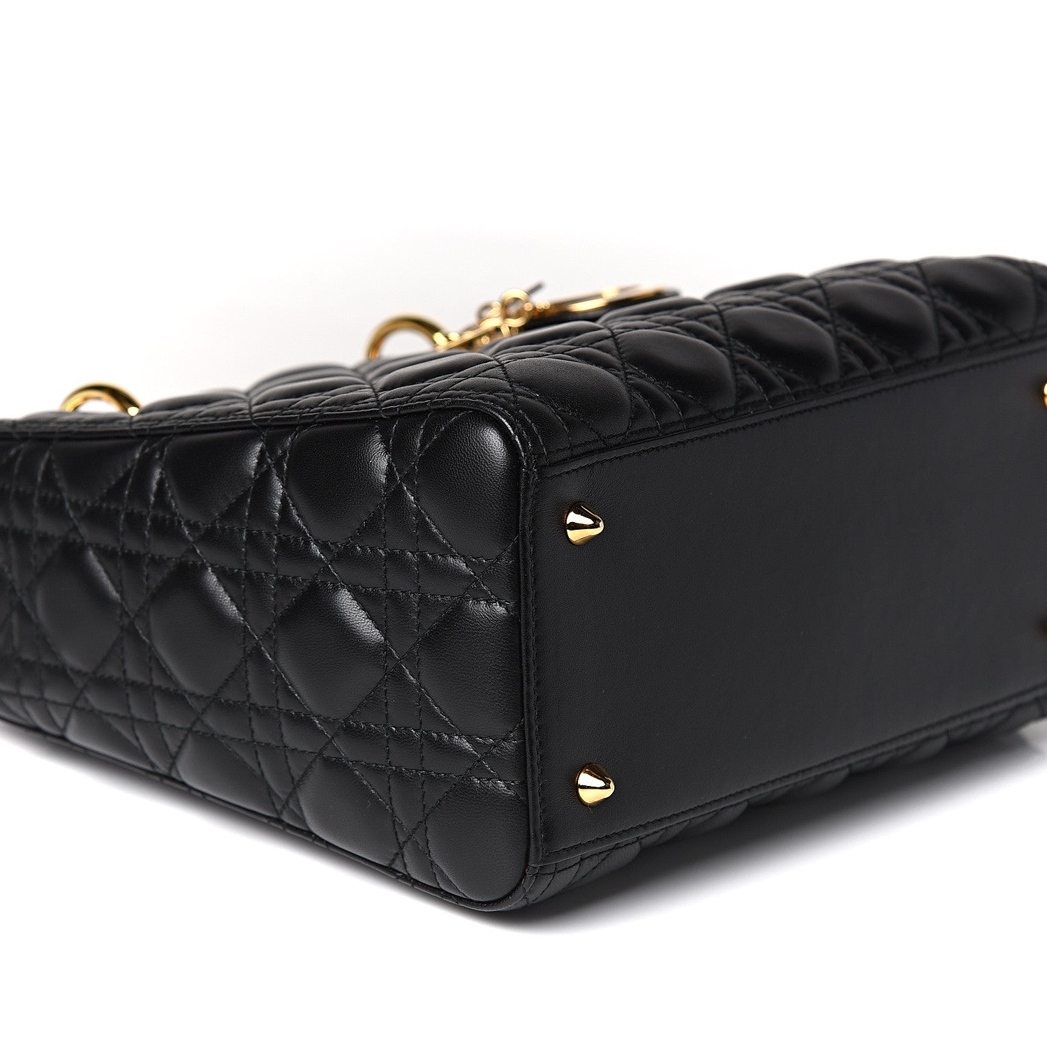 Christian Dior Lambskin Cannage Medium Lady Dior Black 7 of 8