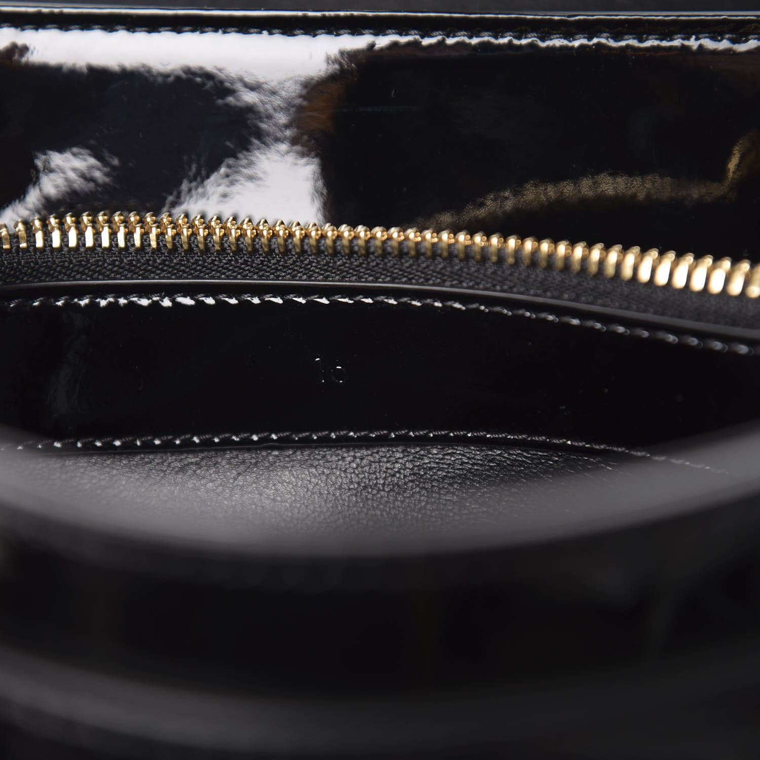 Celine Patent Calfskin Small 16 Top Handle Bag Black 5 of 9