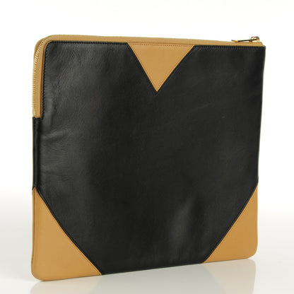 Celine Lambskin Bi-Color Zip Pouch Black 3 of 8