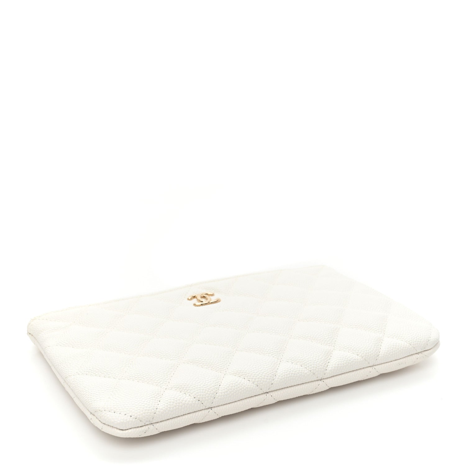 Chanel Caviar Quilted Cosmetic Case White 4 of 10