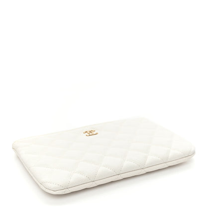 Chanel Caviar Quilted Cosmetic Case White 4 of 10