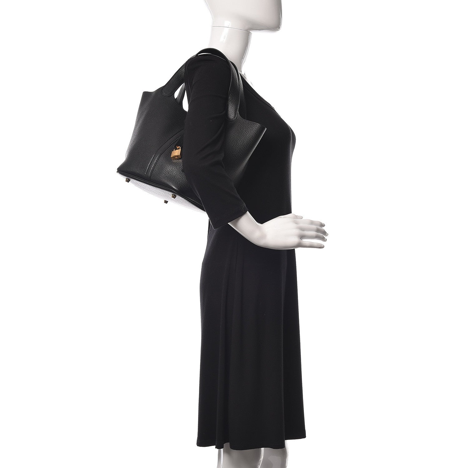 Hermes Taurillon Clemence Picotin Lock 22 MM Black 2 of 11