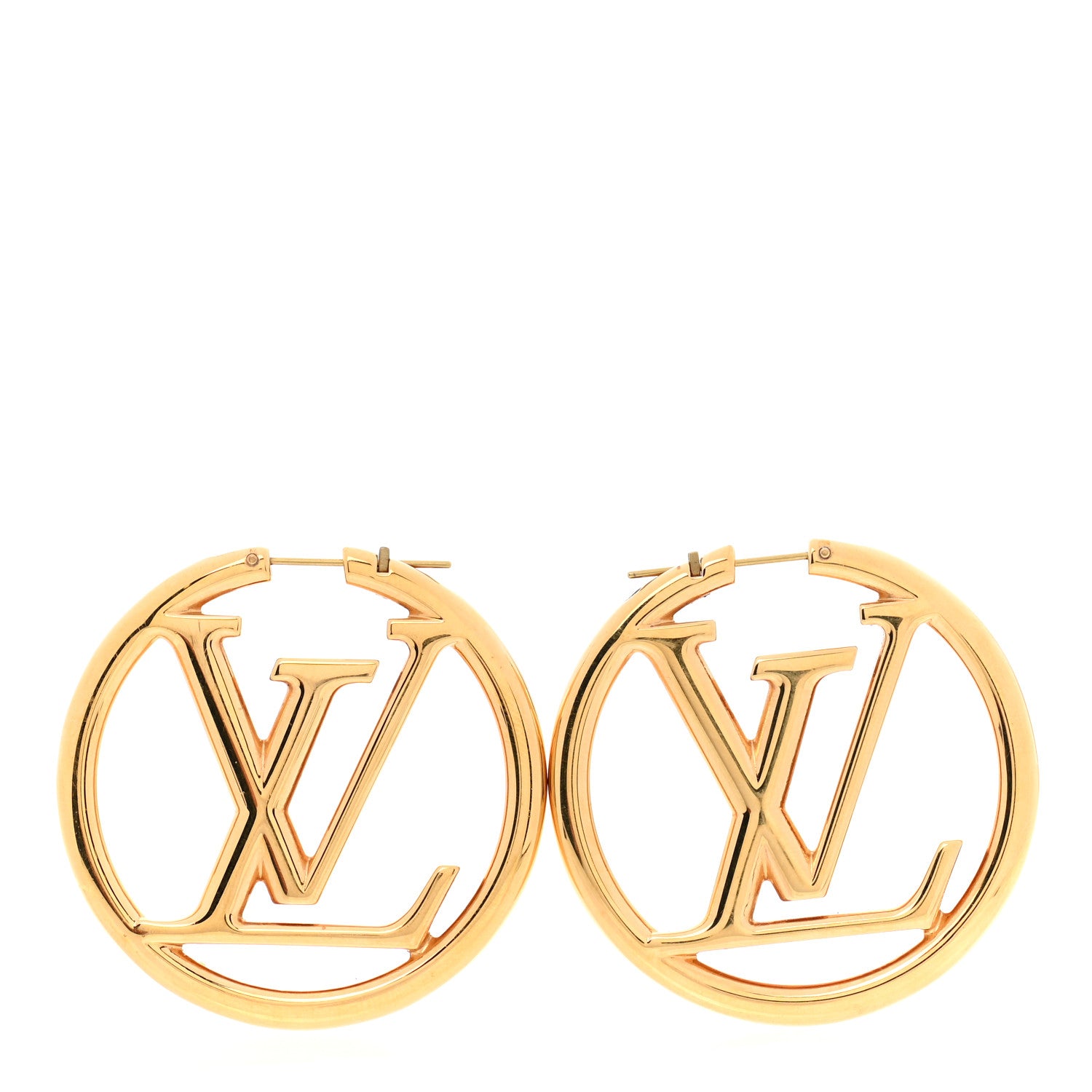 Louis Vuitton Metal Louise Hoop Earrings Gold 1 of 6